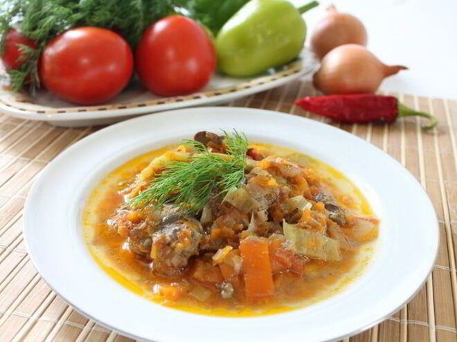 Рецепт куриной печени, тушенной с овощами золотая осень