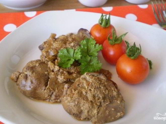 Рецепт куриной печени в сливках в мультиварке