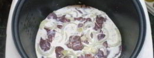 куриная печень в сливках в мультиварке. Шаг 5