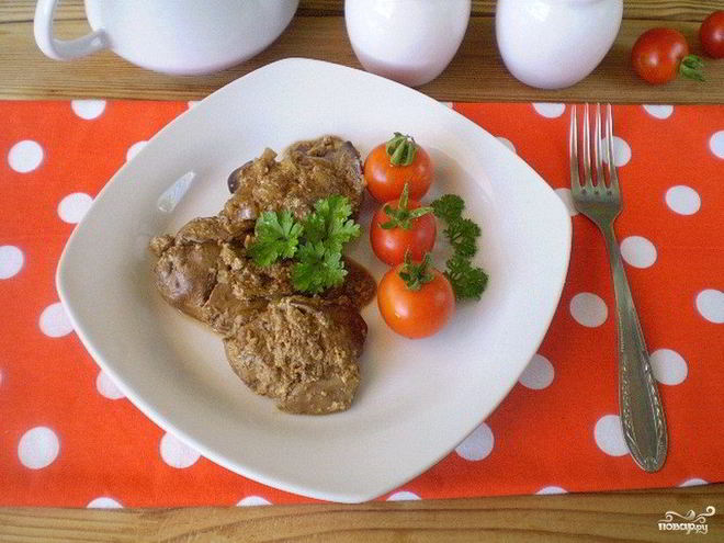 Рецепт куриной печени в сметане в мультиварке