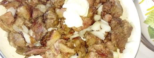 куриная печень в сметанном соусе. Шаг 5