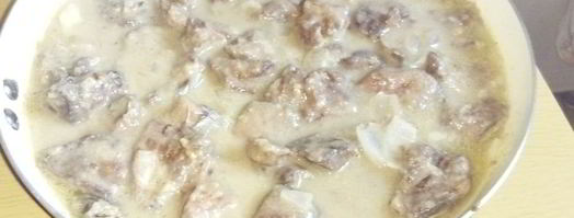 куриная печень в сметанном соусе. Шаг 6