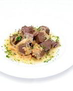 Куриная печень в сырном соусе