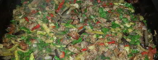 куриная печень, запеченная с овощами. Шаг 7