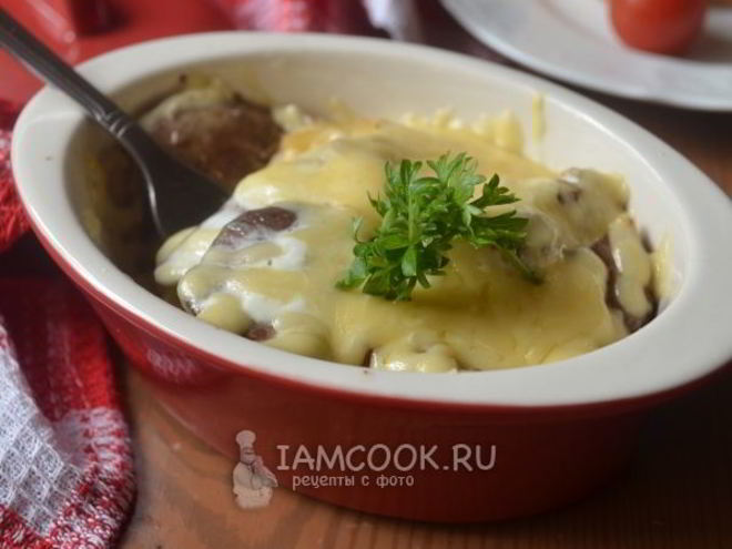 Рецепт куриной печени запеченной с сыром