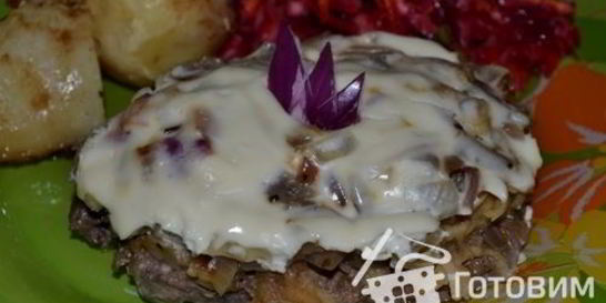 Нежная печень с яблоками