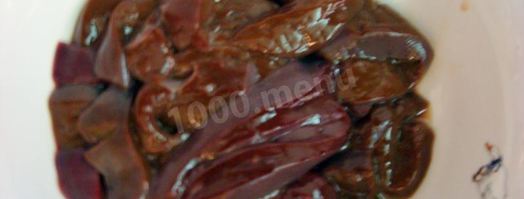 печень говяжья по-строгановски классически. Шаг 3