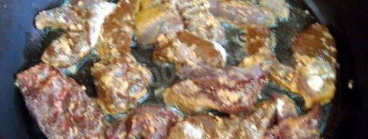 печень говяжья по-строгановски классически. Шаг 6