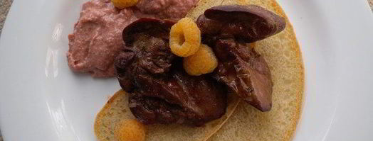 печень-гриль с инжирно-малиновым соусом. Шаг 9