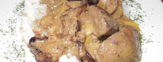 печень индюшки с яблоками и черносливом. Шаг 6