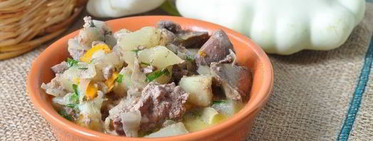 печень куриная с патиссонами в мультиварке. Шаг 9