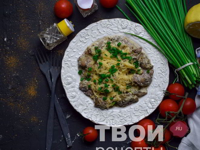 Рецепт печени куриной в сливках