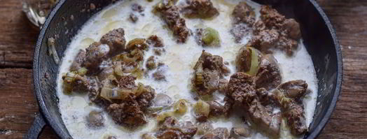 печень куриная в сливках. Шаг 4