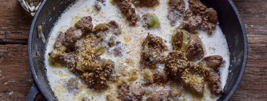 печень куриная в сливках. Шаг 5