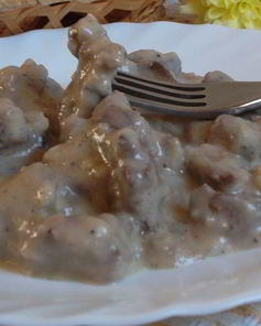 Печень куриная в сметане