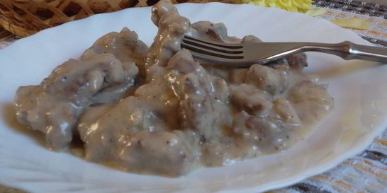 Печень куриная в сметане