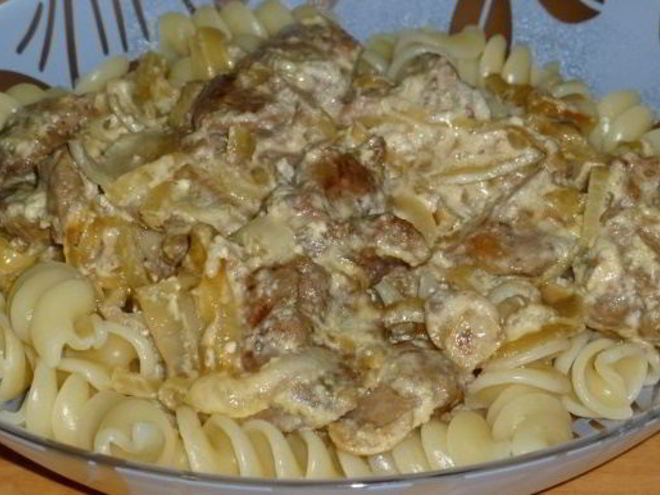 Рецепт печени куриной, жаренной со сметаной