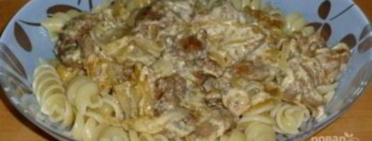 печень куриная, жаренная со сметаной. Шаг 7