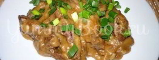 печень под соусом бешамель из мультиварки. Шаг 7