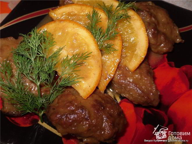 Рецепт печени с апельсинами в соусе