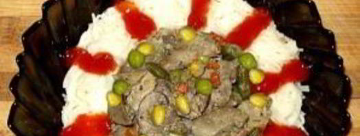 печень с грибами в мультиварке. Шаг 5