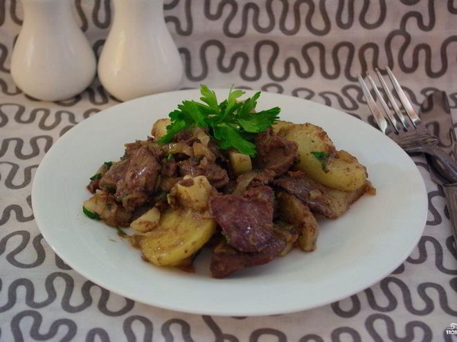 Рецепт печени с картошкой