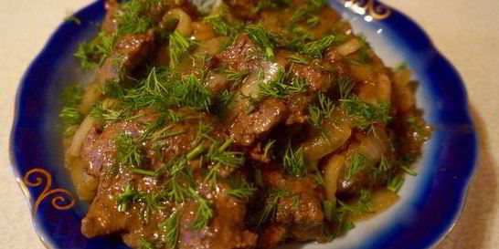 Печень с луком по-венециански