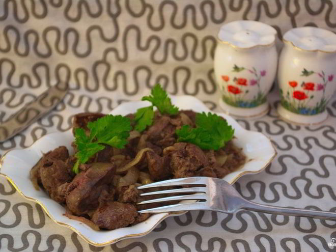 Рецепт печени с луком тушеная