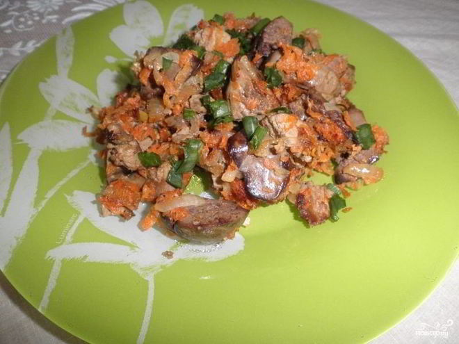 Рецепт печени с овощами в мультиварке