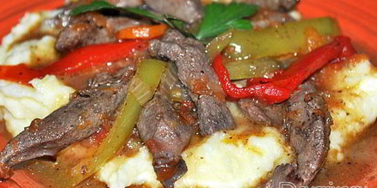 Печень со сладким перцем