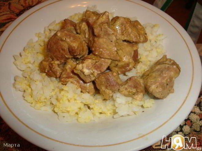 Рецепт печени тушеной