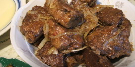 Печень в крахмале