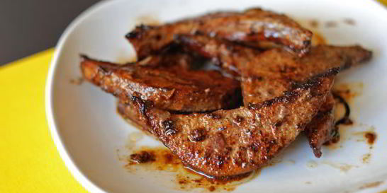 Печень в пряной медовой глазури