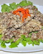 Печень в сметанно-горчичном соусе