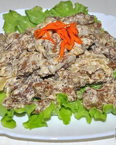 Печень в сметанно-горчичном соусе