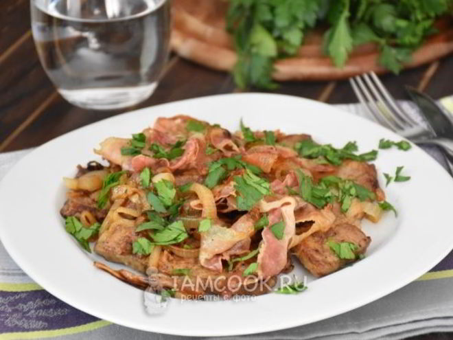 Рецепт печени жареной с белыми грибами