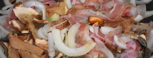 печень жареная с белыми грибами. Шаг 10