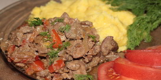 Жареная куриная печень