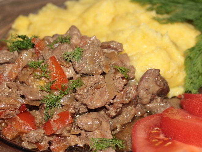 Рецепт жареной куриной печени