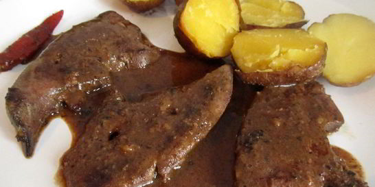 Жареная телячья печень