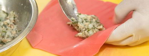 хинкали с картофелем и грибами. Шаг 13