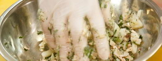 хинкали с картофелем и грибами. Шаг 6