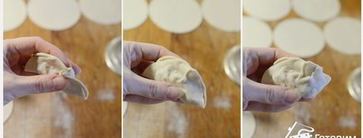 китайские пельмени с капустой и грибами. Шаг 3