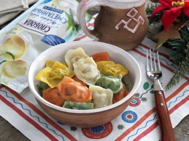 Рецепт пельменей разноцветных