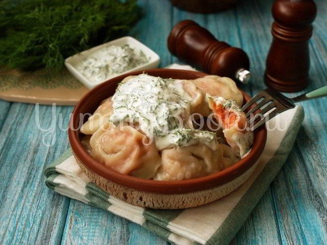 Рецепт пельменей с лососем