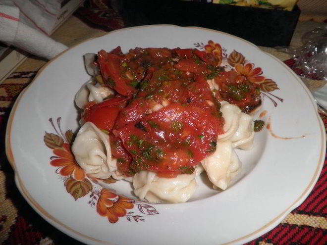 Рецепт пельменей с томатным соусом