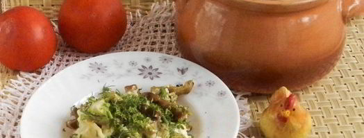 пельмени в горшочках с грибами. Шаг 16