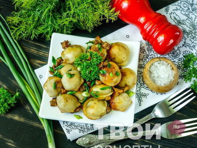 Рецепт жареных пельменей