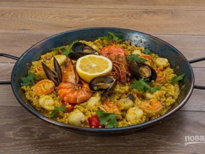 Рецепт испанской паэльи с морепродуктами