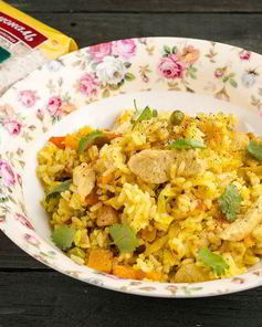 Овощной плов с курицей